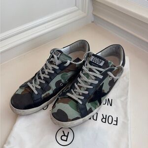 Golden Goose Camouflage Sneakers with Black Star